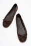 Poetry Women's Genuine Leather Ballet Flats Brown Suede Color-Match Leather Lining - 7