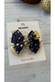 New Year Themed Special Design Ribbon Hair Clip - Gold and Navy Blue