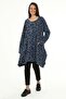 Women's Plus Size Blue Italian Leopard Print Asymmetrical Cut Tunic - 6