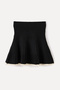 Women's Black Elastic Waist Pleated Mini Skirt - 2