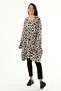 Women's Plus Size Beige Italian Leopard Print Asymmetrical Cut Tunic - 6