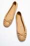 Perry Women's Genuine Leather Ballet Flats Caramel Hand Knitted - 7