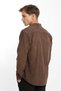 Collared Buttoned Long Sleeve Snap Fastener Velvet Men's Shirt - 7