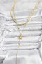 Brass Gold Color Zircon Stone Model Detailed 3-Piece Combination Y Women's Necklace - Tj-Bko10700 - 2