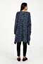 Women's Plus Size Blue Italian Leopard Print Asymmetrical Cut Tunic - 5