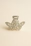 5 cm Silver Butterfly Shaped Hair Clip with Stone and Pearl Detail – Elegant and Sparkling Metal Barrette - 2