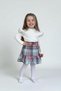 Girls' Sweater and Tweed Plaid Skirt Set Stylish Casual Combination