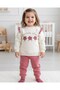 Baby Girl Daisy Embroidered, Ruffled, 3 Thread Fleece-Lined Winter 6-9-12-18-24 Months Stylish Tracksuit Set