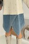 Women's Denim Detail Hooded Designer Knit Dress - 4