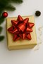 3 Pieces Red Color Mega Size Raffia Star Adhesive Bow Ornament Shooting Star