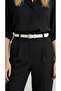 Women's Makara Gold Buckle Thin White Belt Trouser Belt Coat Belt Dress Belt Shirt Belt - 2