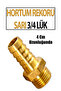 Yellow Brass Hose Fitting 3/4 Inch 4 cm Long - 2