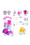 - Kids Toys Cleaning Trolley Set with Accessories - Pink - 7