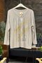 Wave pattern gilded v-neck velvet imported blouse