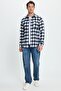 Men's slim fit long sleeve plaid checkered winter woodcutter shirt with pockets - 4