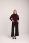Women's Black Burgundy Plaid Patterned Pocketed Buttoned Knitwear Cardigan - 4