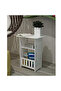 OneDcor Modern White Bedside Table - Small Nightstand with 2 Open Shelves, Engineered Wood, 30D x 44 - 6