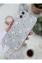 iPhone 12 and 12 Pro Compatible Matte Print Blue White Flower Does Not Leave Fingerprints Transparent Case - 2