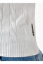 Regular Fit Polo T-shirt with Cable Knit Design - 4