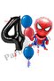 Spider-Man 4 Year Old Balloon Set Avengers Spider-Man Concept Birthday Black Number Balloon Set