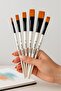3-Piece Paint Brush Set Liner-Diagonal Cut-Side Cut Oil Painting Acrylic Gouache Total 18 Pieces - 2
