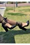 New Stringed Black Leather Heeled Shoes - 2