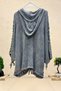 Hooded Leaf Washed Buttoned Cotton Cardigan - 2