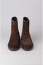 Seç 2564 Genuine Leather Women's Boots with Zipper Detail Brown Suede - 5