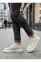 Ba0911 Special Knitted Knitwear Leather Powder Detailed Beige Casual Sports Shoes - 2