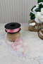 Pink Hilton Striped Chiffon Ribbon 2.5 cm 20 m - Wrapping, Wedding, Engagement, Dowry, Gift, Decoration, Party