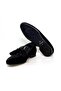 Black Color Laceless Genuine Leather Velvet Men's Shoes - 3