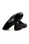 Black Color Laceless Genuine Leather Men's Shoes - 2