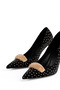 Black Heeled Shoes, Stylish Women's Heeled Stiletto Shoes, Event Shoes, Stoned Evening Dress Shoes - 6