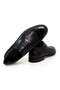 Black Color Lace-Up Genuine Leather Men's Shoes - 2