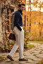 Yukon Navy Blue Men's Half-Zipper Stand Collar Men's Knitwear - 4
