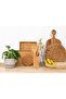 Wooden Kitchen Utensils Set, 7-Piece Bamboo Cooking Tools and Holder - 7