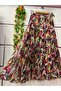 Patterned chiffon boho flared lined