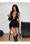 Black Halter Neck Bodycon Mini Dress - 4