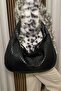Fibag Women'S, Black Knitted Model, Soft Leather, Large Shoulder Bag - 3