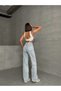Denisa 90's Stretch Loose Women's Ice Blue Snow Super High Waist Loose Leg Denim Jeans - 5