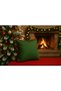 Modern New Year Concept - 2 Decorative Throw Pillow Covers - Khaki Green Duck Fabric - Solid Color - 4