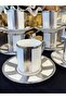 6-Piece Silver (Platinum) Color Engraved Motif Coffee Cup Set 90 ml (Chestsilver) - 2