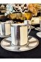 6-Piece Silver (Platinum) Color Engraved Motif Coffee Cup Set 90 ml (Chestsilver) - 6