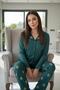 Emerald Mosaic Florado Exclusive Button-Front Long-Sleeved Women's Pajama Set - 4