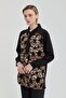 Comfortable fit patterned front tunic black - 2