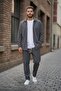 Lower Upper Set Velvet Men's Tracksuit Set Shirt Elastic Waist Lower Tracksuit Comfortable Fit - 3
