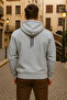 Men's Winter Hooded A.Grey Zippered Oversized Sweat - 6