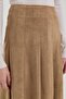 Pleated suede skirt camel - 3