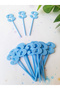 20 Pcs Blue Number 3 Cupcake Picks - Baby Boy 3 Years Old Birthday Cake Decoration Supplies - 8