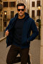 Men's Winter Hooded Blue Zippered Oversized Sweat - 4